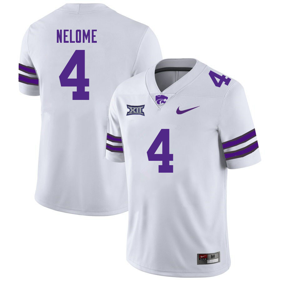 Men-Youth #4 Tyler Nelome Kansas State Wildcats 2023 College Football Jerseys Stitched Sale-White